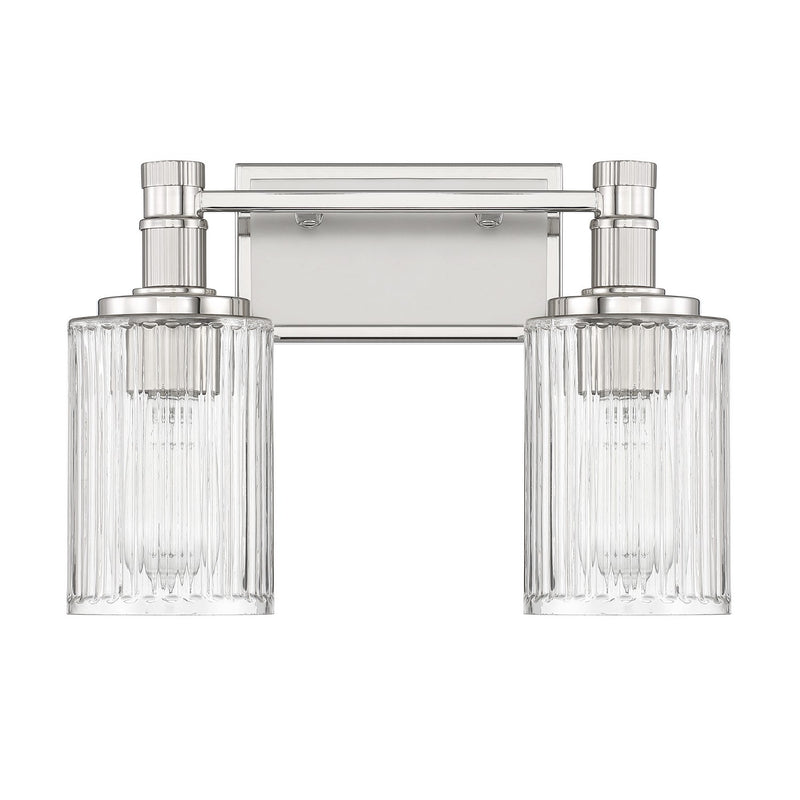 Savoy House 8-1102-2-146 Two Light Bathroom Vanity, Silver and Polished Nickel