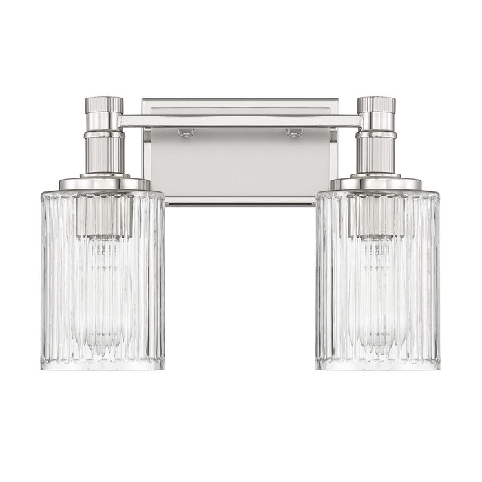 Savoy House 8-1102-2-146 Two Light Bathroom Vanity, Silver and Polished Nickel