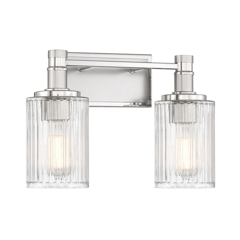 Savoy House 8-1102-2-146 Two Light Bathroom Vanity, Silver and Polished Nickel