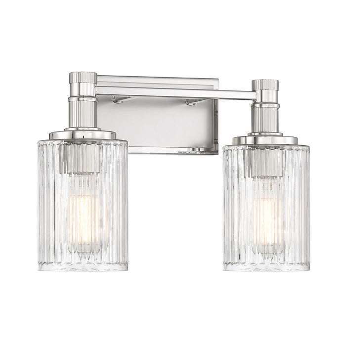 Savoy House 8-1102-2-146 Two Light Bathroom Vanity, Silver and Polished Nickel