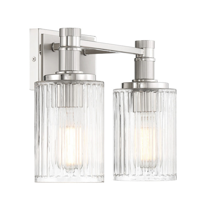 Savoy House 8-1102-2-146 Two Light Bathroom Vanity, Silver and Polished Nickel