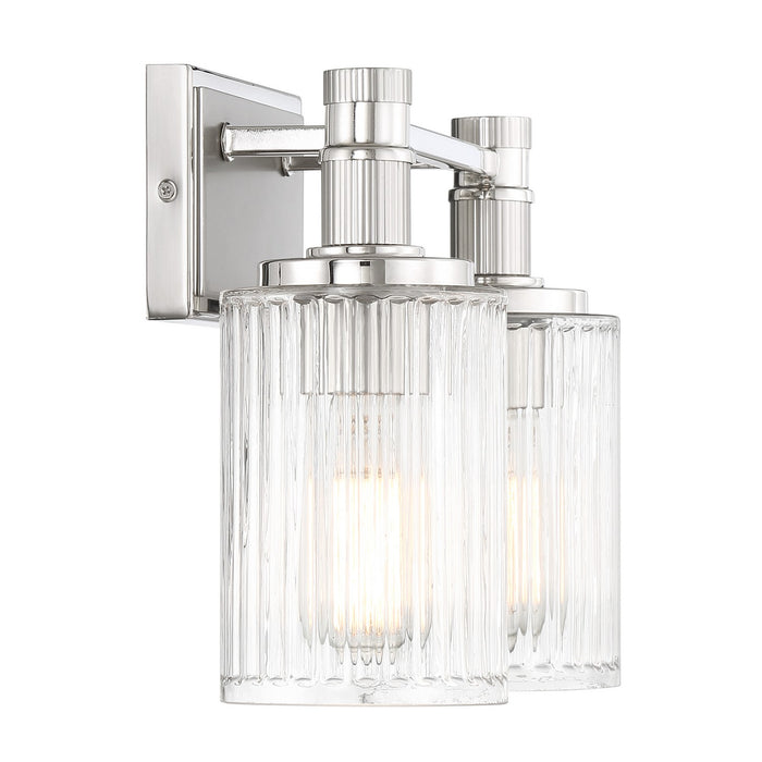 Savoy House 8-1102-2-146 Two Light Bathroom Vanity, Silver and Polished Nickel