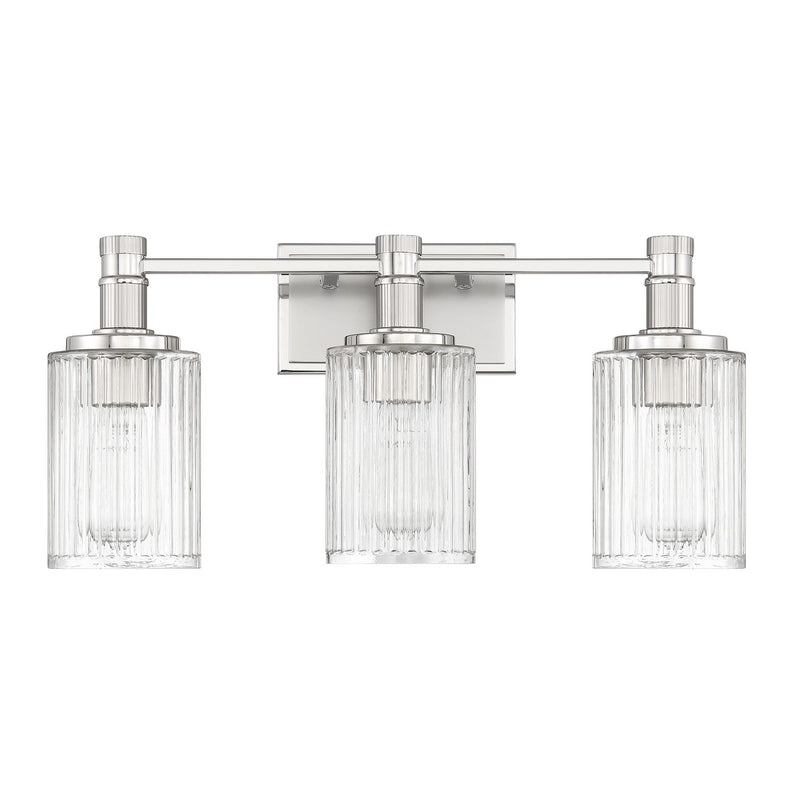 Savoy House 8-1102-3-146 Three Light Bathroom Vanity, Silver and Polished Nickel