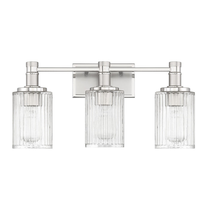 Savoy House 8-1102-3-146 Three Light Bathroom Vanity, Silver and Polished Nickel