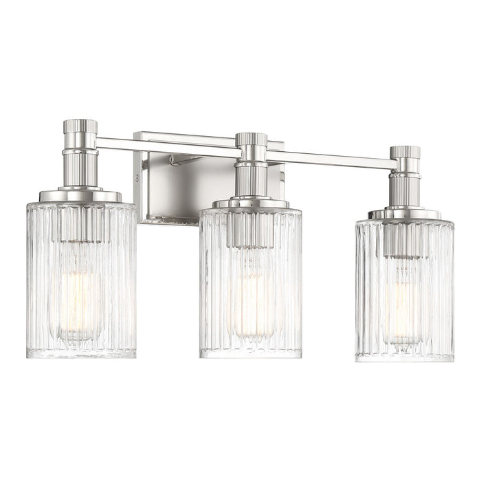 Savoy House 8-1102-3-146 Three Light Bathroom Vanity, Silver and Polished Nickel