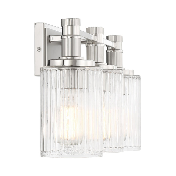 Savoy House 8-1102-3-146 Three Light Bathroom Vanity, Silver and Polished Nickel