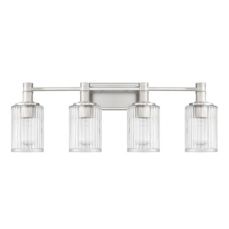 Savoy House 8-1102-4-146 Four Light Bathroom Vanity, Silver and Polished Nickel