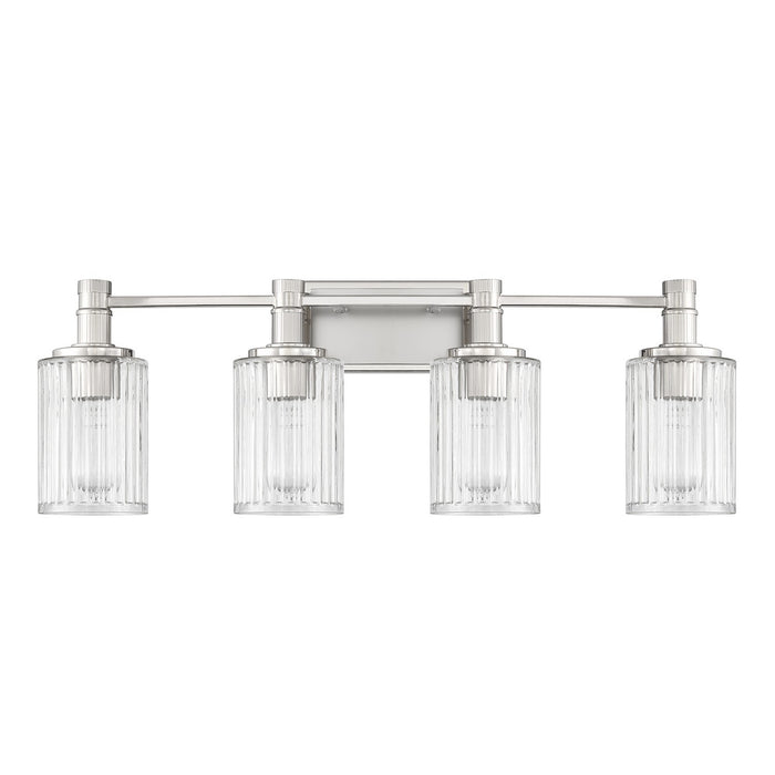 Savoy House 8-1102-4-146 Four Light Bathroom Vanity, Silver and Polished Nickel