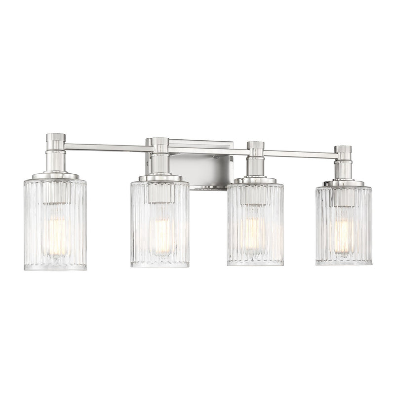 Savoy House 8-1102-4-146 Four Light Bathroom Vanity, Silver and Polished Nickel