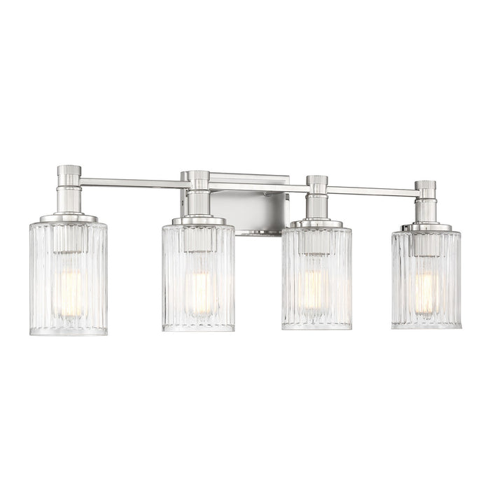 Savoy House 8-1102-4-146 Four Light Bathroom Vanity, Silver and Polished Nickel