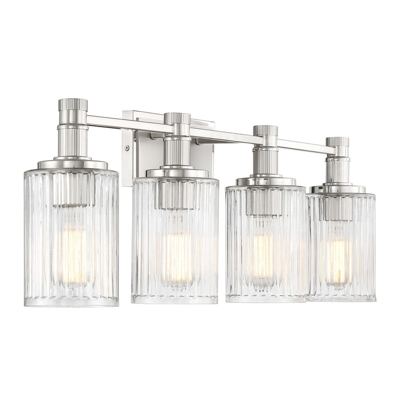Savoy House 8-1102-4-146 Four Light Bathroom Vanity, Silver and Polished Nickel