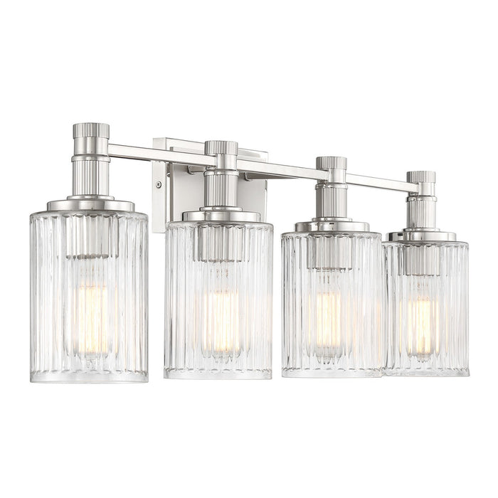 Savoy House 8-1102-4-146 Four Light Bathroom Vanity, Silver and Polished Nickel