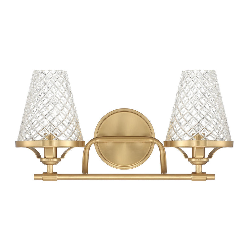 Savoy House 8-3596-2-322 Two Light Bathroom Vanity, Warm Brass