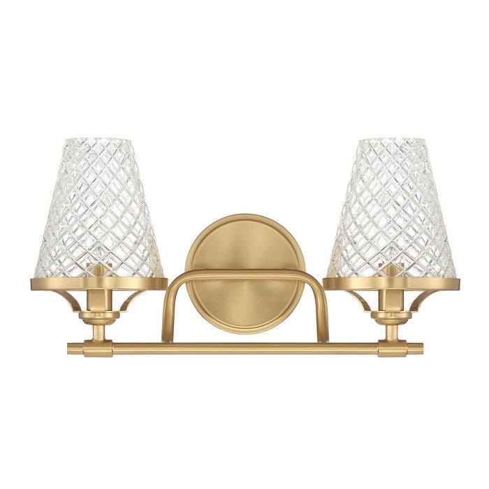 Savoy House 8-3596-2-322 Two Light Bathroom Vanity, Warm Brass