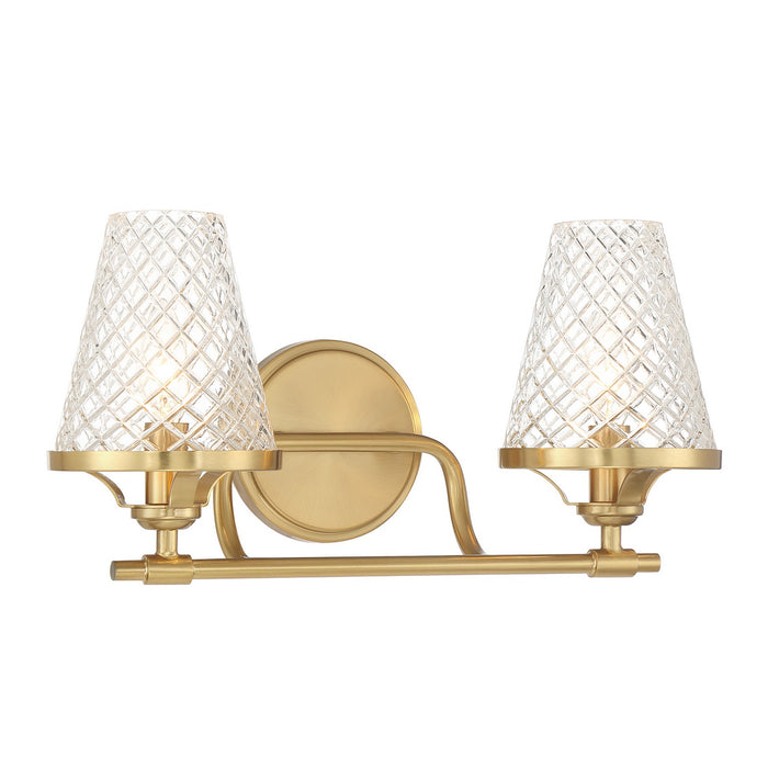 Savoy House 8-3596-2-322 Two Light Bathroom Vanity, Warm Brass