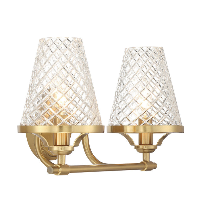 Savoy House 8-3596-2-322 Two Light Bathroom Vanity, Warm Brass