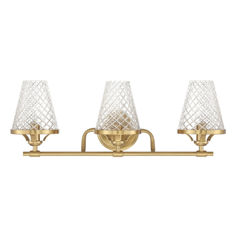 Savoy House 8-3596-3-322 Three Light Bathroom Vanity, Warm Brass