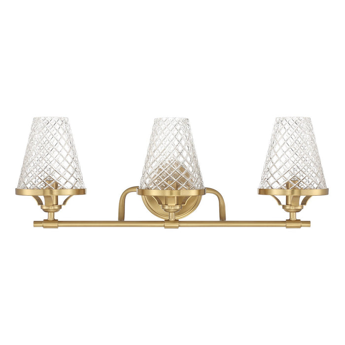 Savoy House 8-3596-3-322 Three Light Bathroom Vanity, Warm Brass