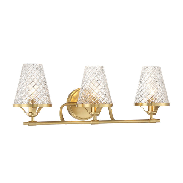 Savoy House 8-3596-3-322 Three Light Bathroom Vanity, Warm Brass