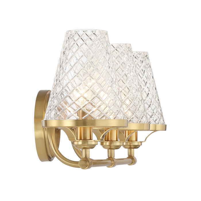 Savoy House 8-3596-3-322 Three Light Bathroom Vanity, Warm Brass