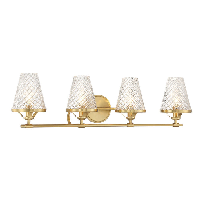 Savoy House 8-3596-4-322 Four Light Bathroom Vanity, Warm Brass