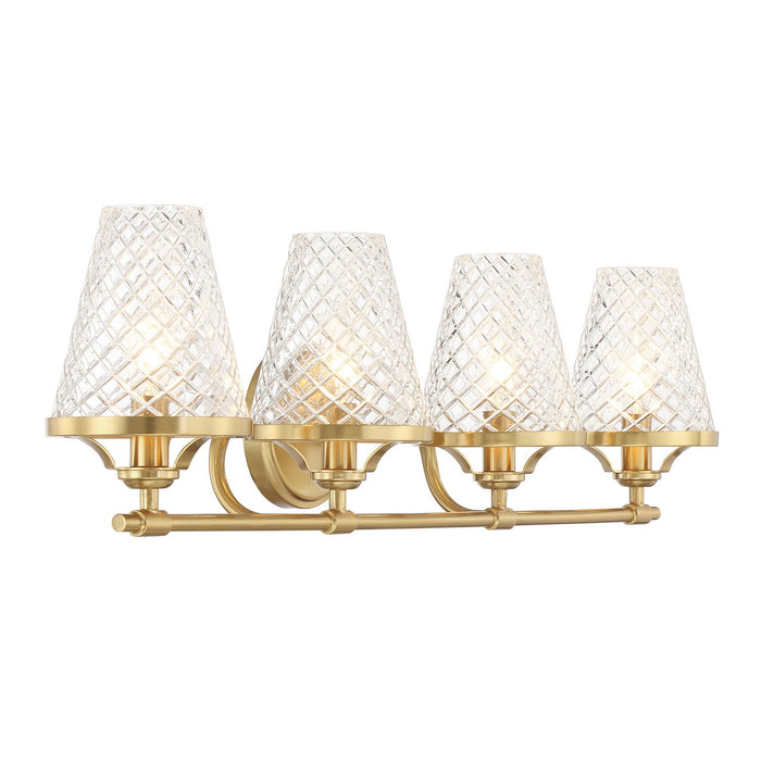 Savoy House 8-3596-4-322 Four Light Bathroom Vanity, Warm Brass