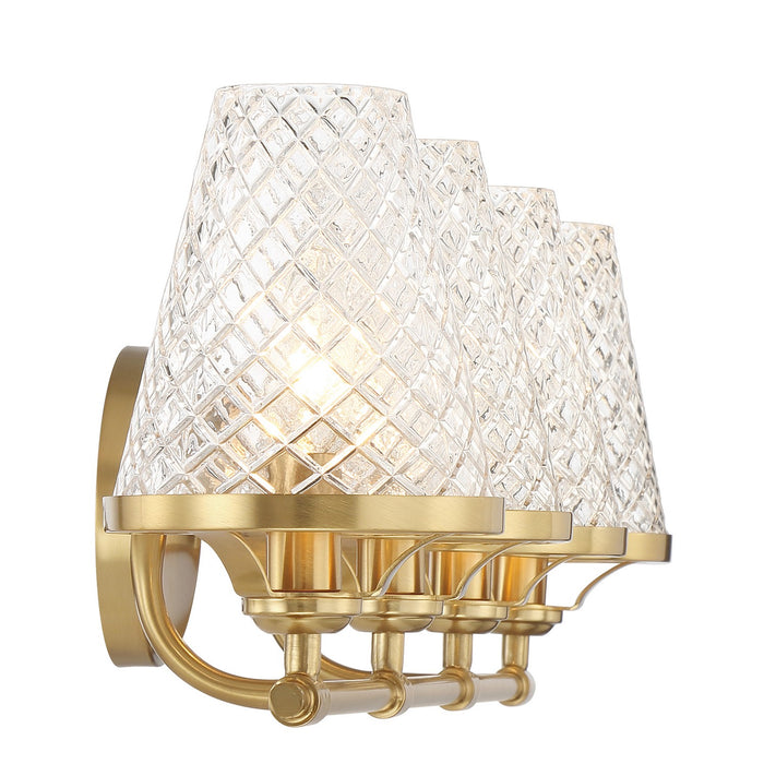Savoy House 8-3596-4-322 Four Light Bathroom Vanity, Warm Brass