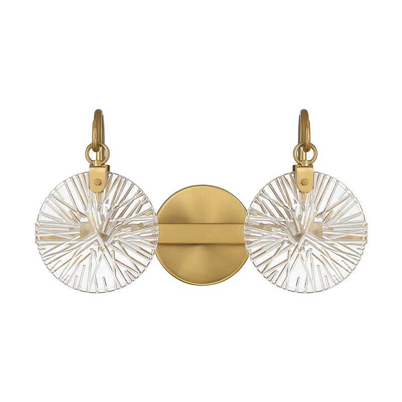 Savoy House 8-3981-2-322 Two Light Bathroom Vanity, Warm Brass