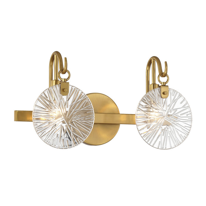 Savoy House 8-3981-2-322 Two Light Bathroom Vanity, Warm Brass