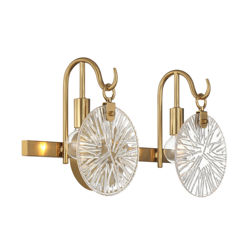 Savoy House 8-3981-2-322 Two Light Bathroom Vanity, Warm Brass