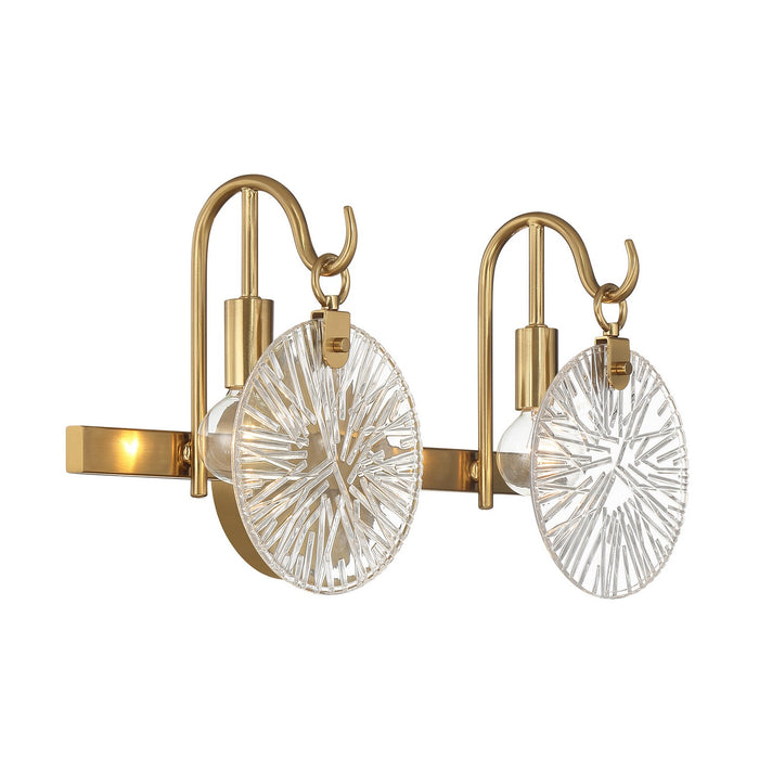 Savoy House 8-3981-2-322 Two Light Bathroom Vanity, Warm Brass