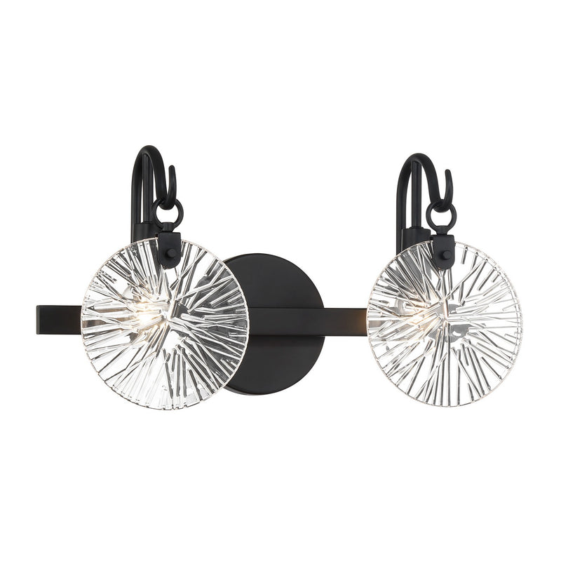 Savoy House 8-3981-2-BK Two Light Bathroom Vanity, Matte Black