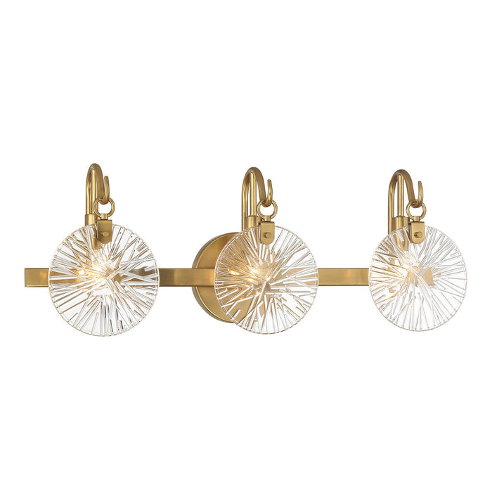 Savoy House 8-3981-3-322 Three Light Bathroom Vanity, Warm Brass