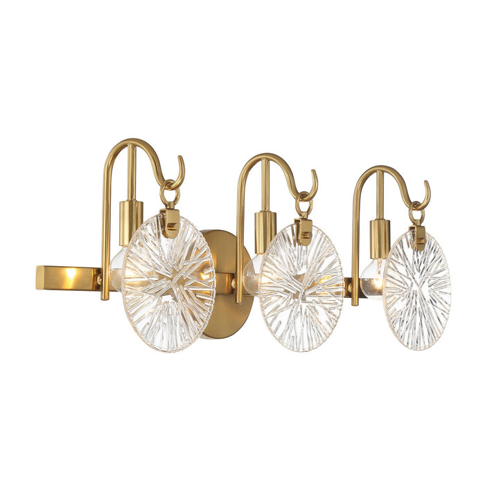 Savoy House 8-3981-3-322 Three Light Bathroom Vanity, Warm Brass