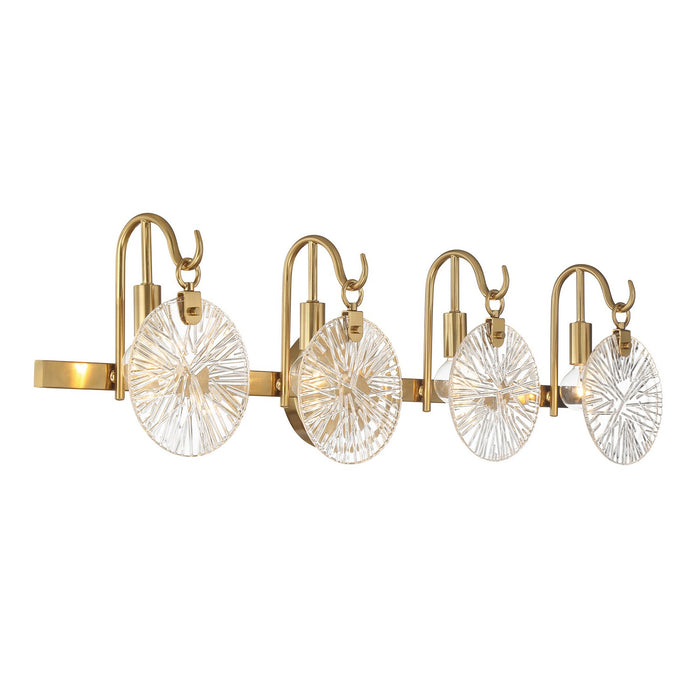 Savoy House 8-3981-4-322 Four Light Bathroom Vanity, Warm Brass