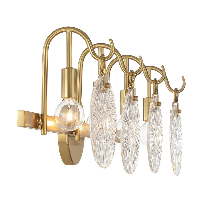 Savoy House 8-3981-4-322 Four Light Bathroom Vanity, Warm Brass