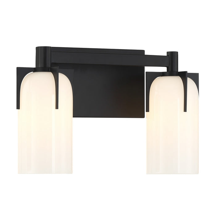 Savoy House 8-4128-2-BK Two Light Bathroom Vanity, Matte Black