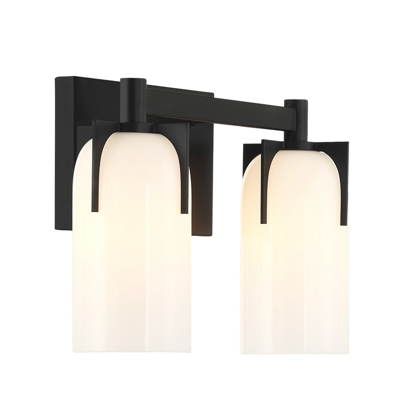Savoy House 8-4128-2-BK Two Light Bathroom Vanity, Matte Black