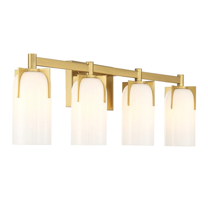 Savoy House 8-4128-4-322 Four Light Bathroom Vanity, Warm Brass