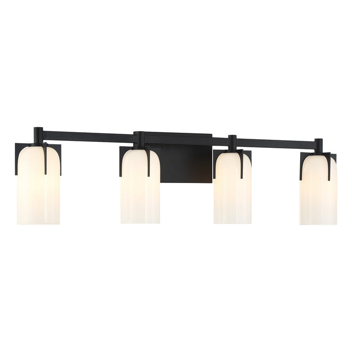 Savoy House 8-4128-4-BK Four Light Bathroom Vanity, Matte Black