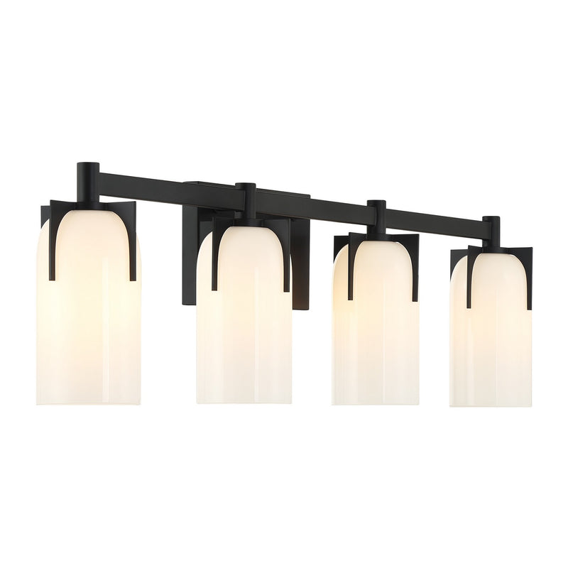 Savoy House 8-4128-4-BK Four Light Bathroom Vanity, Matte Black
