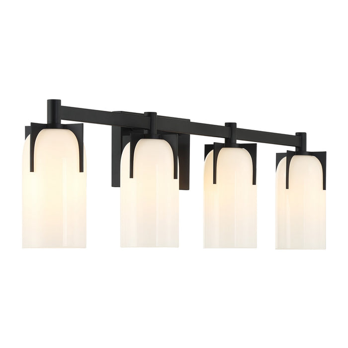 Savoy House 8-4128-4-BK Four Light Bathroom Vanity, Matte Black