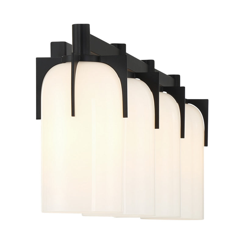 Savoy House 8-4128-4-BK Four Light Bathroom Vanity, Matte Black