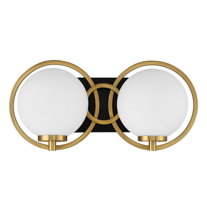 Savoy House 8-6180-2-143 Two Light Bathroom Vanity, Matte Black with Warm Brass
