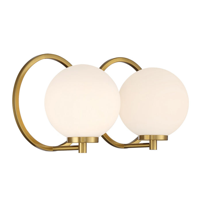Savoy House 8-6180-2-143 Two Light Bathroom Vanity, Matte Black with Warm Brass