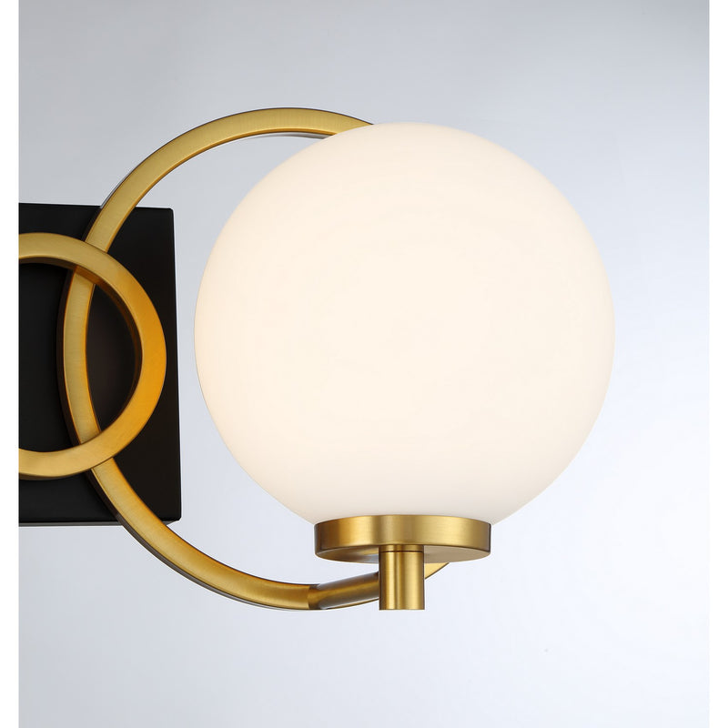 Savoy House 8-6180-3-143 Three Light Bathroom Vanity, Matte Black with Warm Brass