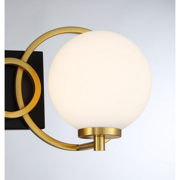 Savoy House 8-6180-3-143 Three Light Bathroom Vanity, Matte Black with Warm Brass