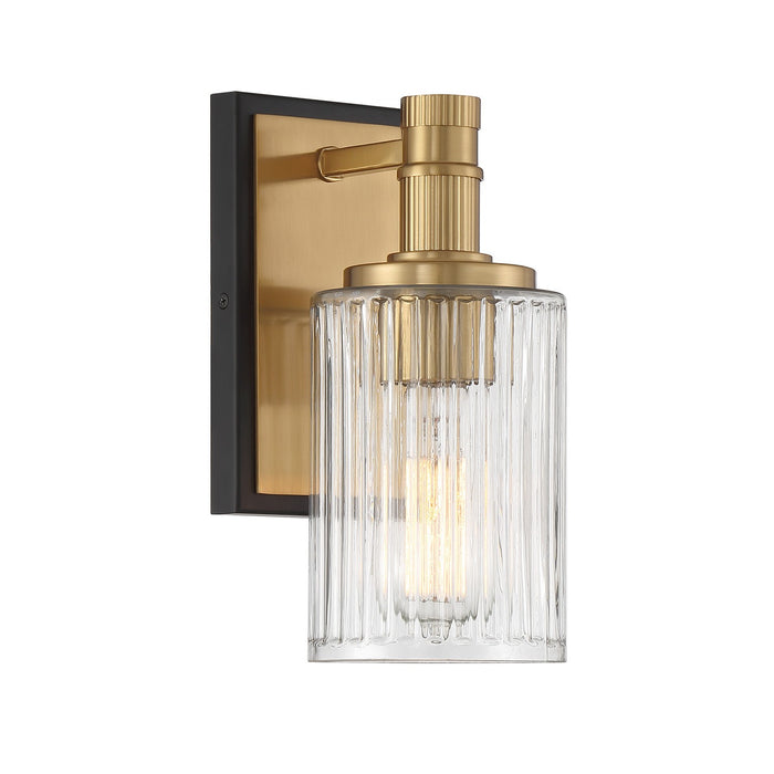 Savoy House 9-1102-1-143 One Light Bathroom Vanity, Matte Black with Warm Brass