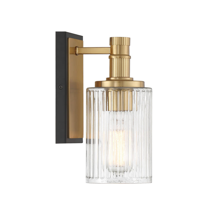 Savoy House 9-1102-1-143 One Light Bathroom Vanity, Matte Black with Warm Brass