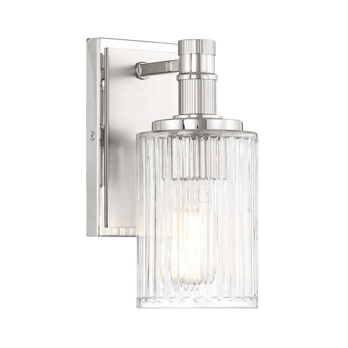 Savoy House 9-1102-1-146 One Light Bathroom Vanity, Silver and Polished Nickel
